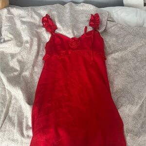 Cute Red Satin Like Dress